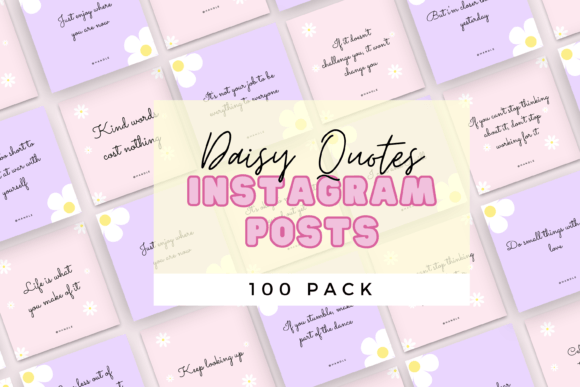 100 Custom Instagram Quote Templates: A Daisy-Themed Design Kit