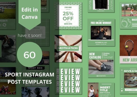 60 Sports Social Media Canva Templates