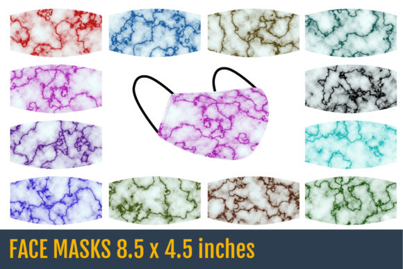 Rainbow Marble Face Mask Templates: A Creative Asset for Designers